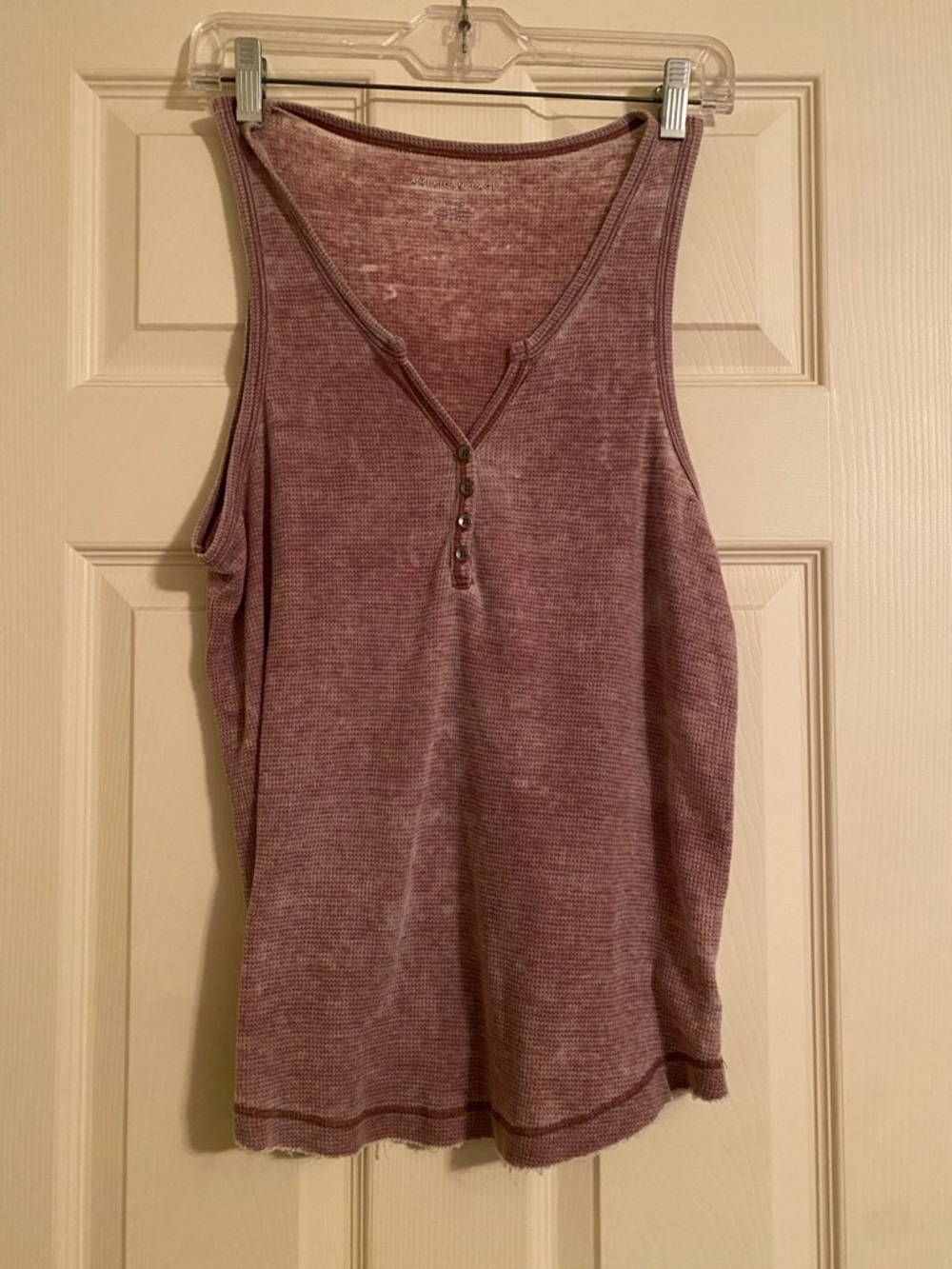 American Eagle Outfitters Mauve Ribbed Henley Tank